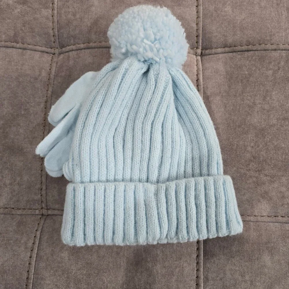 NWT Rainbow Sugar Girls Hat with Patches and Gloves, 2 Piece Set